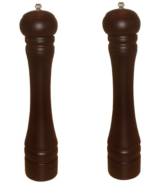 2 ks XL mlýnek na sůl či pepř 31,5 cm tmavě hnědý