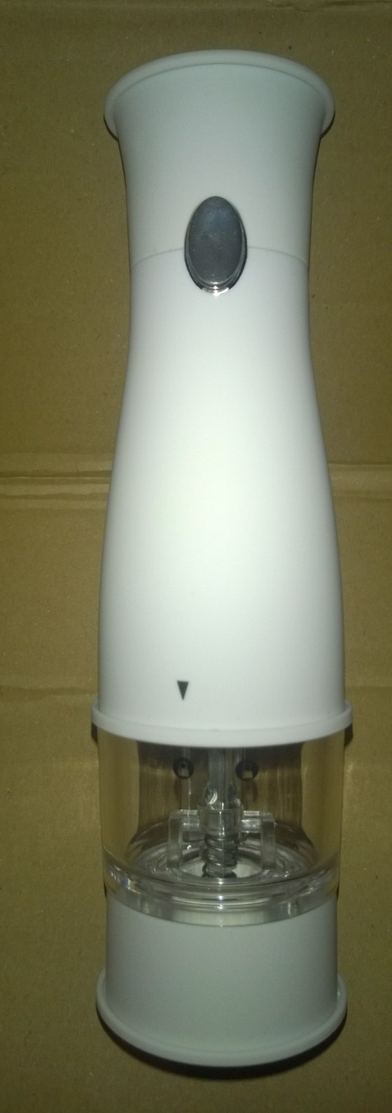 elektrický mlýnek na sůl či pepř s regulací, podsvícením a bateriemi bílý