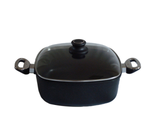 Hranatý titanový kastrol 28x28x10 cm s poklicí 6,5 l BAF Gigant